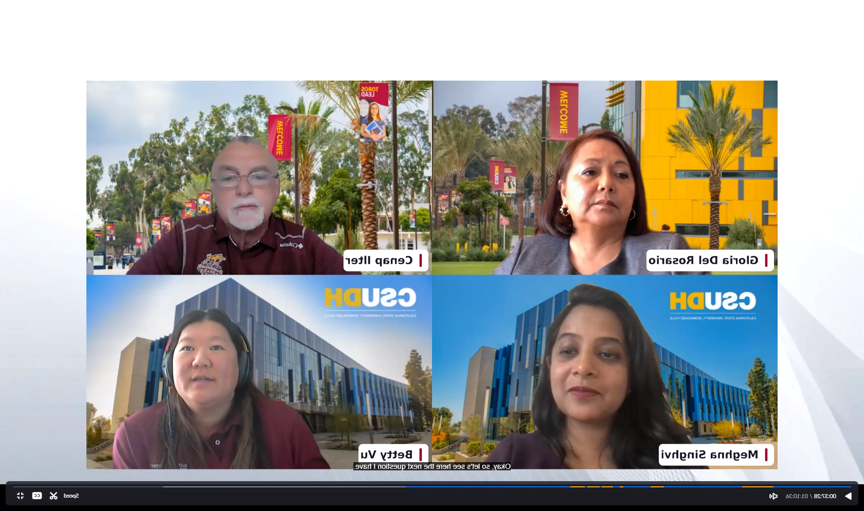 CSUDH MS Accounting Information Session Faculty Panel - Professors Gloria Del Rosario, Cenap Ilter, Meghna Singvhi, and Asst. Dean Betty Vu